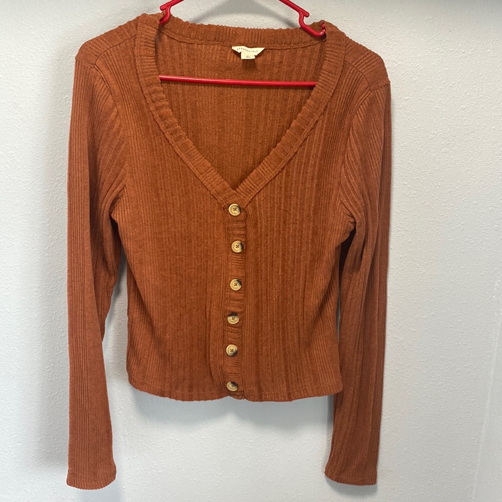 Aeropostale Ribbed V- Neck Sweater Top